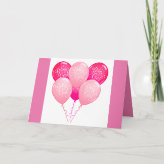 Kleine Roze Vrolijkheid Baby Meisje Felicitaties Kaart