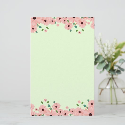 Kleine roze zomerlander briefpapier (Staand voorkant)