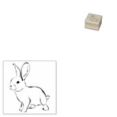Kleine rubberen stempel - linkse konijn (Gestempeld)
