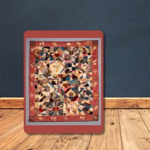 Kleine rustieke Crazy Patchwork Quilt Sherpa Deken