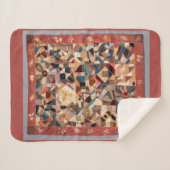 Kleine rustieke  Crazy Patchwork Quilt Sherpa Deken (Voorkant (horizontaal))