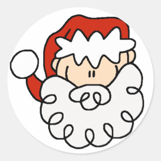 Kleine Santa Stick Figuur Face Ronde Sticker