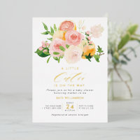 kleine schat baby shower goud folie uitnodiging
