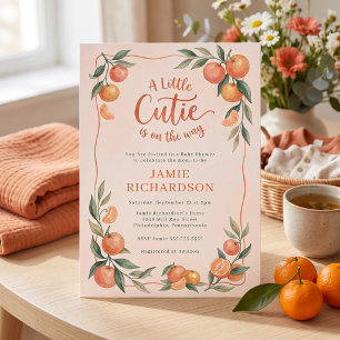 Kleine schat citrus baby shower kaart