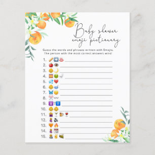 Kleine schat Emoji plaatjes spel baby shower