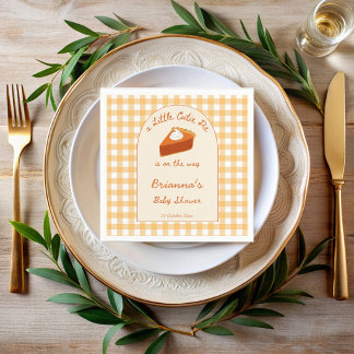 Kleine schat pompoentaart gingham babyshower servet