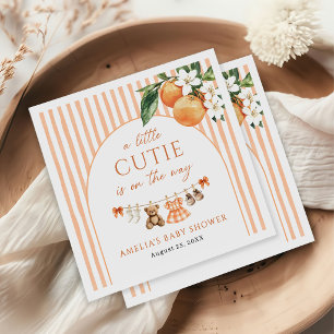 Kleine schat sinaasappel citrus baby shower servet