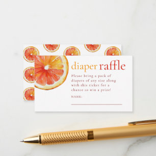 Kleine schat sinaasappel luierloterij baby shower informatiekaartje