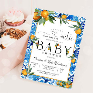 Kleine schatje citrus baby shower uitnodiging