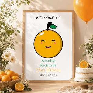 Kleine schatje Sinaasappel Citrus 1e verjaardag Poster