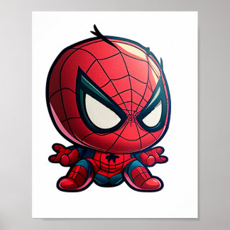 kleine schattige arachnide superheld cartoon-achti poster