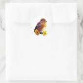 Kleine schattige vogel ronde sticker (Tas)