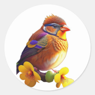 Kleine schattige vogel ronde sticker