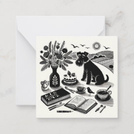 Kleine Schnauzer Note Kaart Notitiekaartje