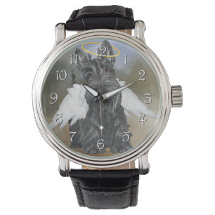 Kleine Scottie-engel Horloge