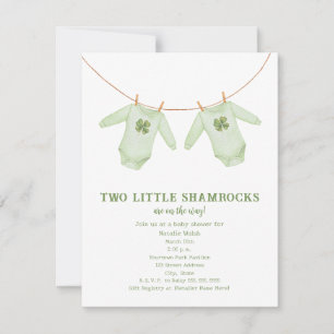 Kleine Shamrocks Tweeling St. Patrick's Jongens Ba Kaart