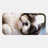 Kleine Shih Tzu Puppymand Bloemen Case-Mate iPhone Case (Achterkant (horizontaal))