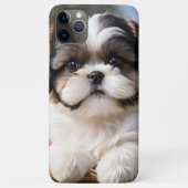 Kleine Shih Tzu Puppymand Bloemen Case-Mate iPhone Case (Achterkant)