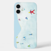 Kleine skiërs op Snowy Hill Case-Mate iPhone Case (Achterkant)