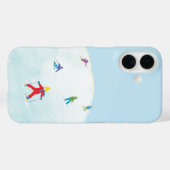 Kleine skiërs op Snowy Hill Case-Mate iPhone Case (Achterkant (horizontaal))