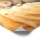 Kleine slaapmuis op de maan poster (Hoek)