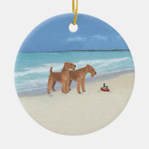 Kleine sleepboot keramisch ornament