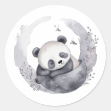 Kleine Sleepy Waterverf Baby Panda Beer