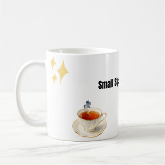 Kleine slokjes. Groot geluk. Mooie typografie koff Koffiemok