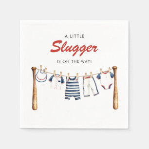 Kleine Slugger Honkbal Baby Shower Servetten