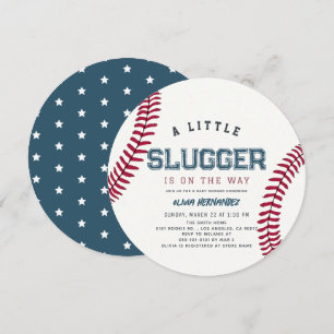 Kleine Slugger Honkbal Jongen Baby Borrel Cirkel Kaart