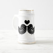 Kleine snaken zogende vogels valentijn bier stein bierpul (Voorkant links)