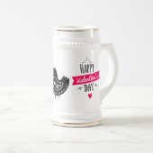 Kleine snaken zogende vogels valentijn bier stein bierpul (Voorkant rechts)