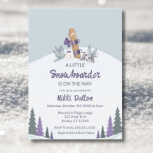 Kleine Sneeuwboard Mountain Baby Shower