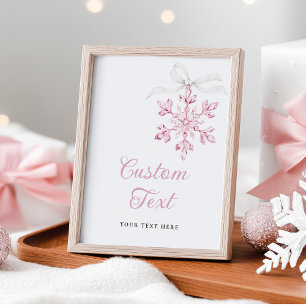 Kleine Sneeuwvlok Baby Shower Tafelbord Poster