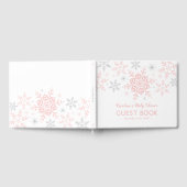 Kleine sneeuwvlok meisje Baby shower in roze zilve Gastenboek (Volledig)