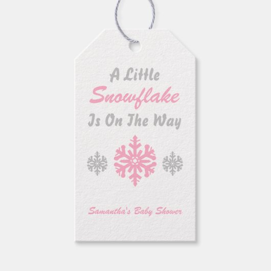 Kleine sneeuwvlok onderweg cadeaulabel (Voorkant)