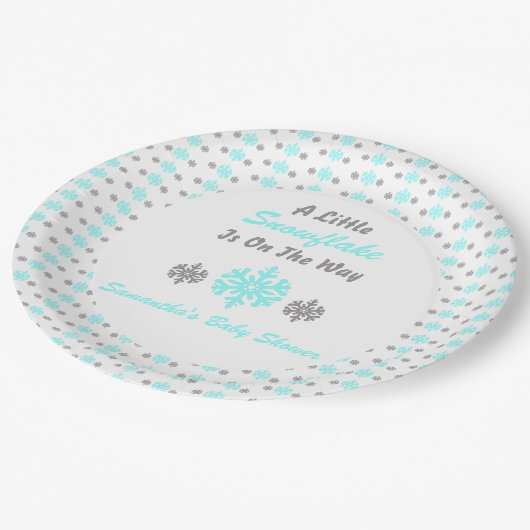 Kleine sneeuwvlok onderweg papieren bordje (Gekanteld)