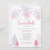 Kleine sneeuwvlok op weg Baby shower Winter Kaart (Voorkant)