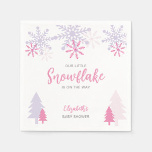 Kleine sneeuwvlok op weg Baby shower Winter Servet