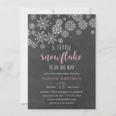 Kleine Sneeuwvlokje Schoolbord Baby Shower Uitnodi Kaart (Voorkant)