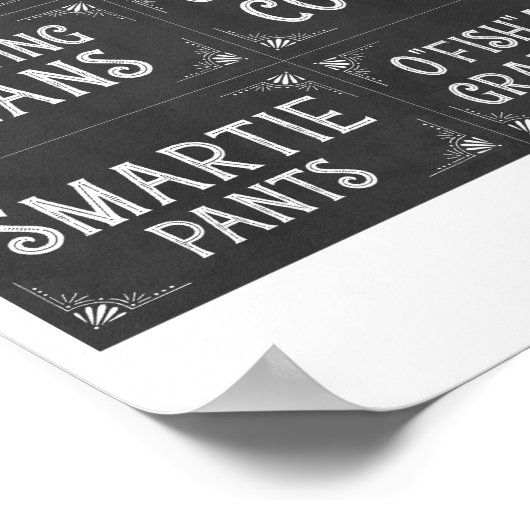 Kleine Snoepjes borden met een Chalkboard-Afstuder Poster (Hoek)