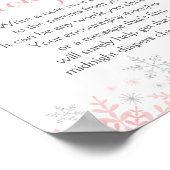 Kleine Snowflake Baby shower Diaper over reflectie Poster (Hoek)