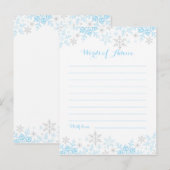 Kleine Snowflake Baby shower Woorden van advies (Voorkant / Achterkant)