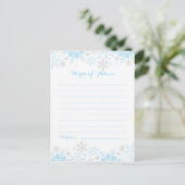Kleine Snowflake Baby shower Woorden van advies (Staand voorkant)