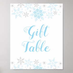 Kleine Snowflake Boy Baby shower Cadeetteken Poster