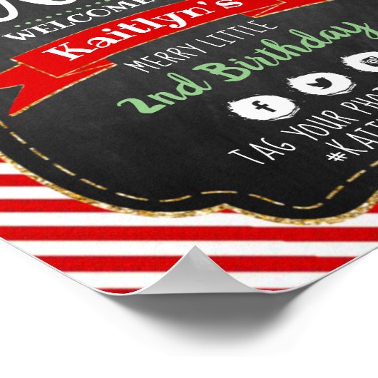 Kleine Snowflake die 2 draait! Eerste Kerstdag Poster (Hoek)