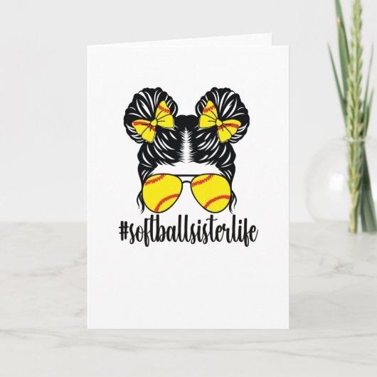 Kleine Softball-zuster van een Softball-speler Kaart (Voorkant)