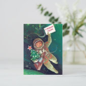 Kleine Sovjet-astronaut-jongen wil een gelukkig ni Briefkaart (Staand voorkant)