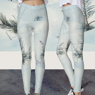 Kleine sparren bedekt met verse sneeuw leggings