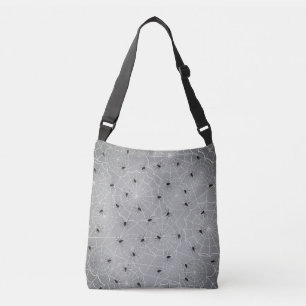 Kleine spinnen op webben crossbody tas